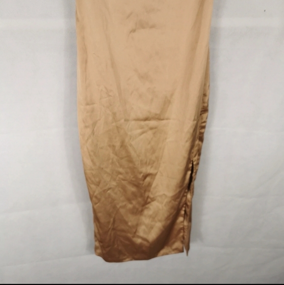 House of Cb London Gold Slinky Dress Size XS 6 8 cross back - Picture 2 of 6